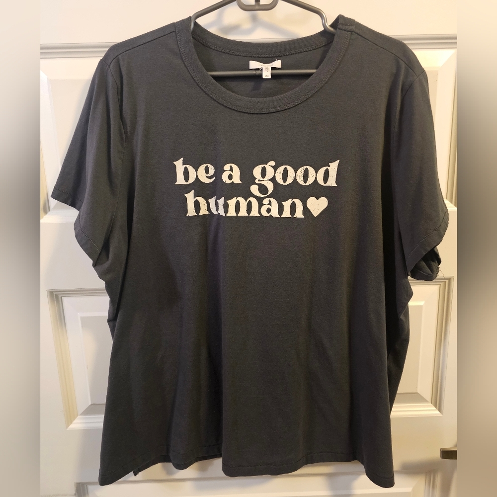 Be A Good Human. Maurices Women's Charcoal T-Shirt. Plus Size. 2X.